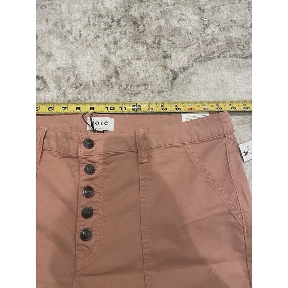 NWT $228 Joie Maxine Park Skinny Pink Denim Jeans Ankle Zip Cotton Blend 18W - Picture 10 of 14